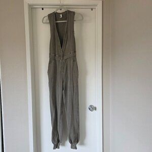 Anthropolgie Daily Practice Bukit Jumpsuit Overalls Olive Green Women Size XS
